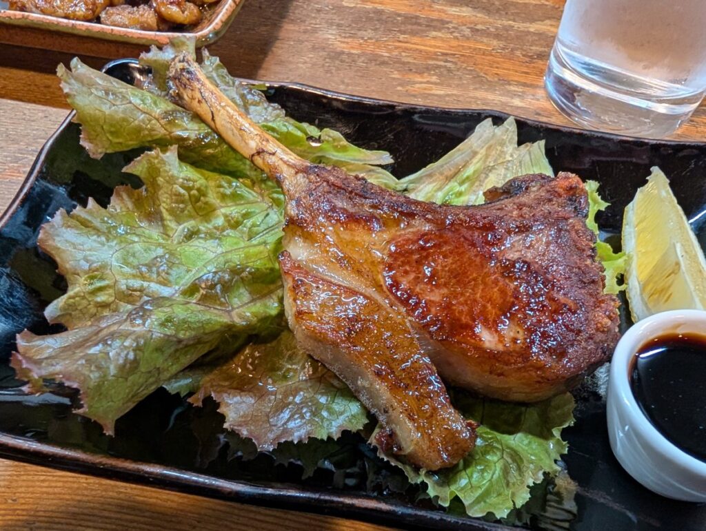山鳥のカエルの一本焼き