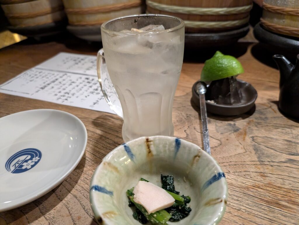 レモンサワーとお通し